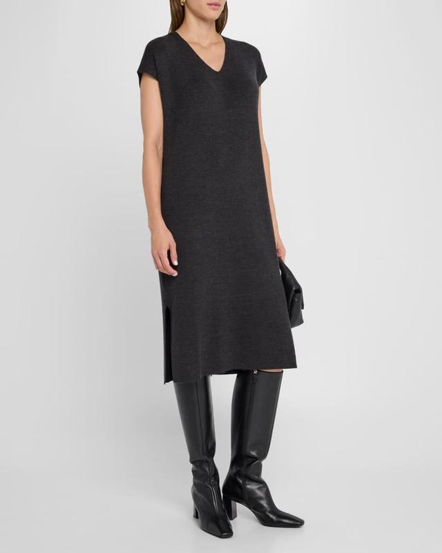 Ribbed Merino Wool Midi Dress Product Image