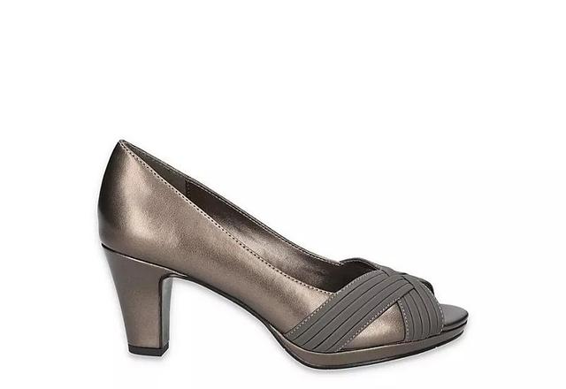 Easy Street Womens Lavish Platform Peep Toe Pumps Silver Product Image