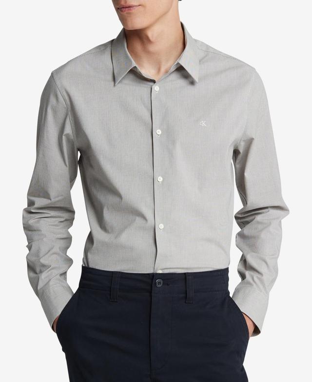 Calvin Klein Mens Slim-Fit Stretch Stripe Button-Down Shirt Product Image