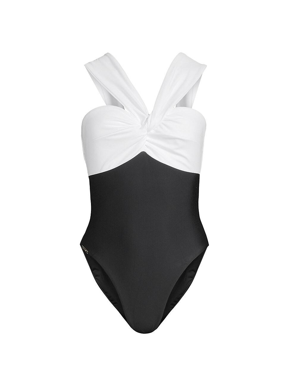 Womens Betsy Colorblock Knotted One-Piece Swimsuit Product Image