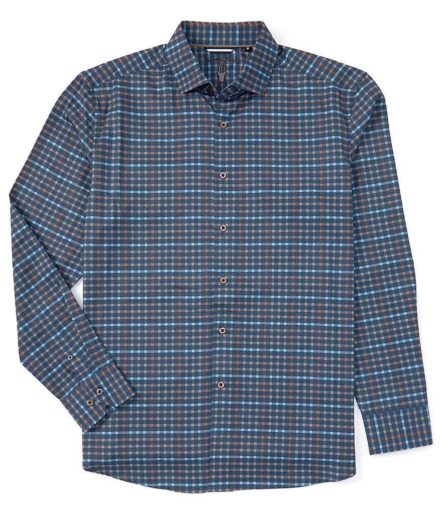 Visconti Performance Stretch Multi-Color Plaid Long Sleeve Woven Shirt Product Image