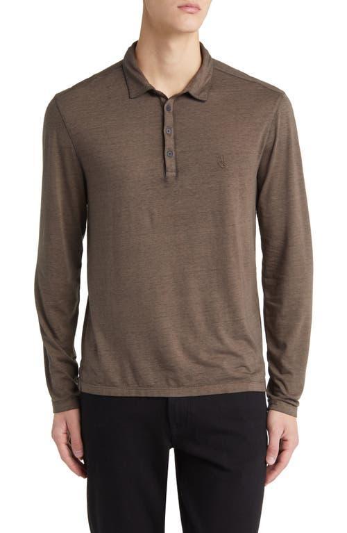 John Varvatos Marty Long Sleeve Burnout Polo Product Image