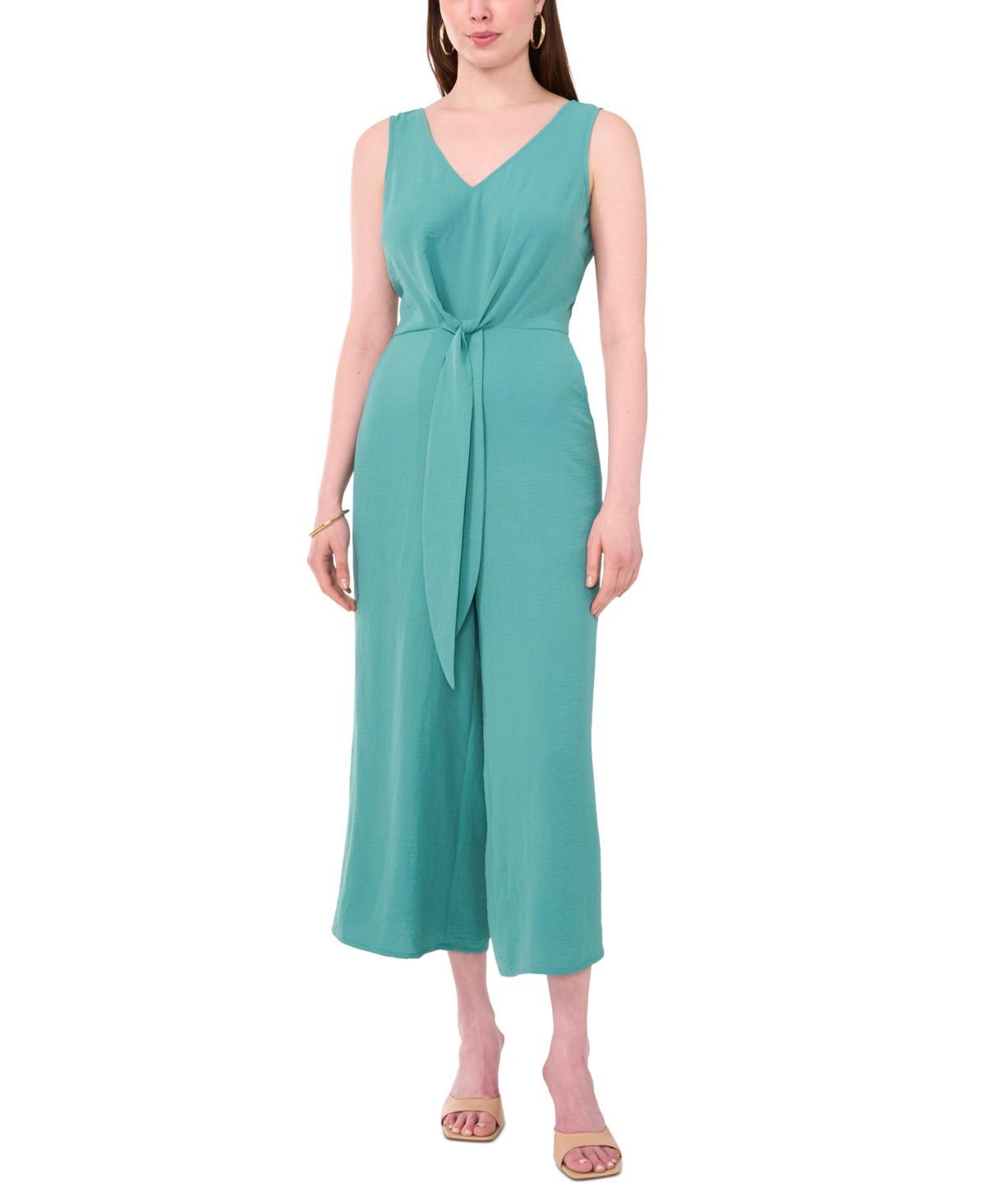 Vince Camuto Womens Sleeveless V-Neck Tie-Waist Jumpsuit Product Image