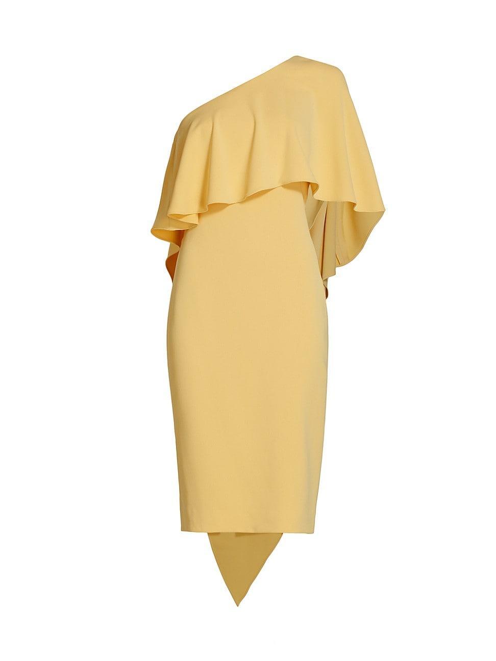 Womens One-Shoulder Cape Sheath Dress Product Image