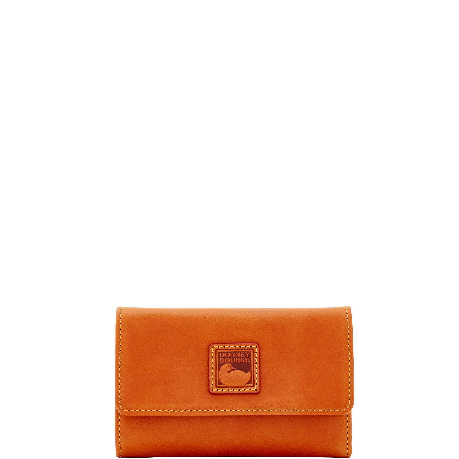 Dooney & Bourke Womens Florentine Flap Leather Wallet in Natural Product Image