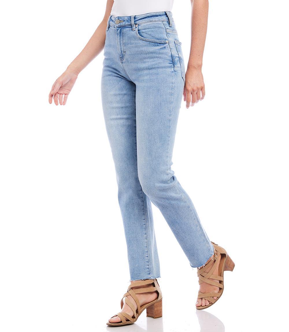 Raw Hem Straight Jeans Product Image