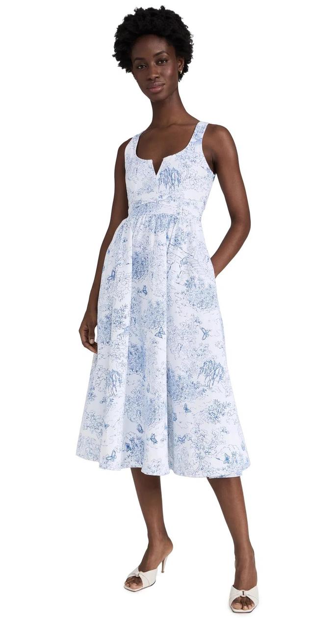 Garden Toile Ebba Dress White/blue Product Image