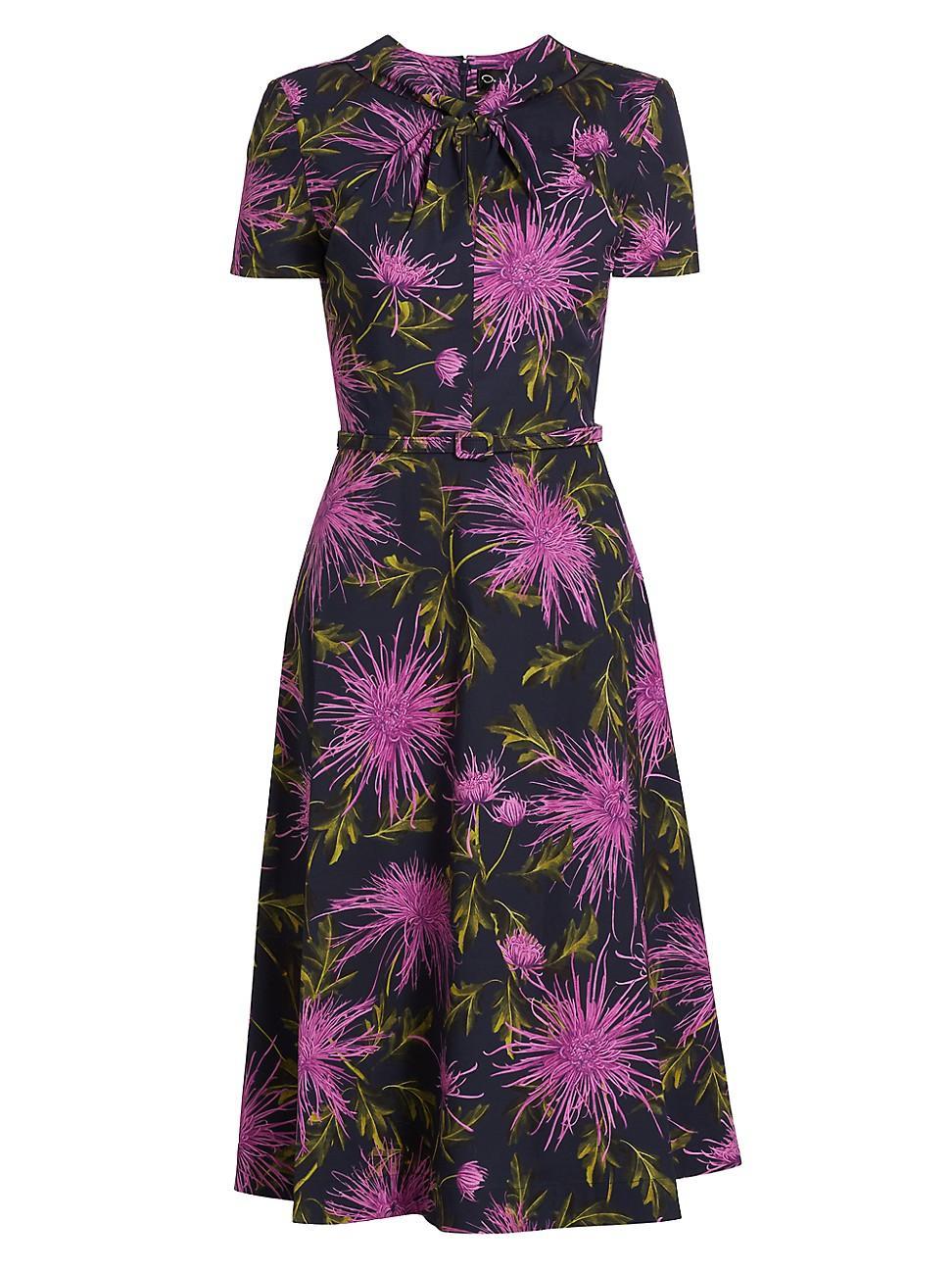 Womens Chrysanthemum A-Line Cockail Dress Product Image