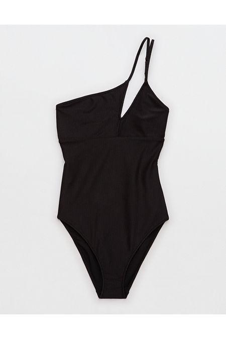 Aerie Shine Rib One Shoulder Full Coverage One Piece Swimsuit Women's product image