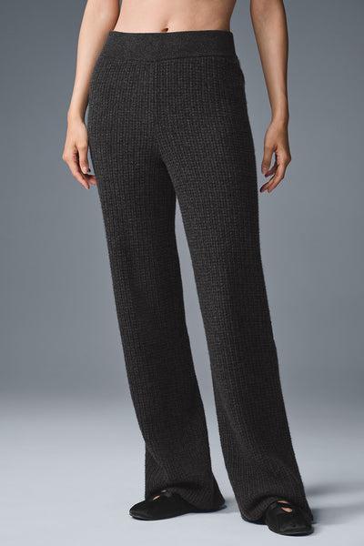 Cashmere High-Waist Plush Waffle Pant - Dark Heather Grey product image