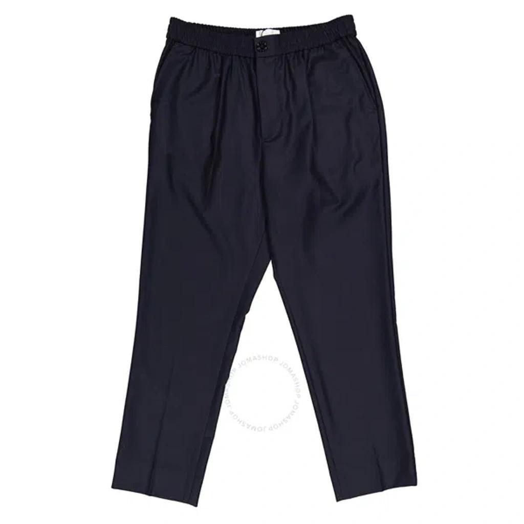 Ami Paris Men's Bleu Nuit Elasticated Waist Trousers In Blue Product Image