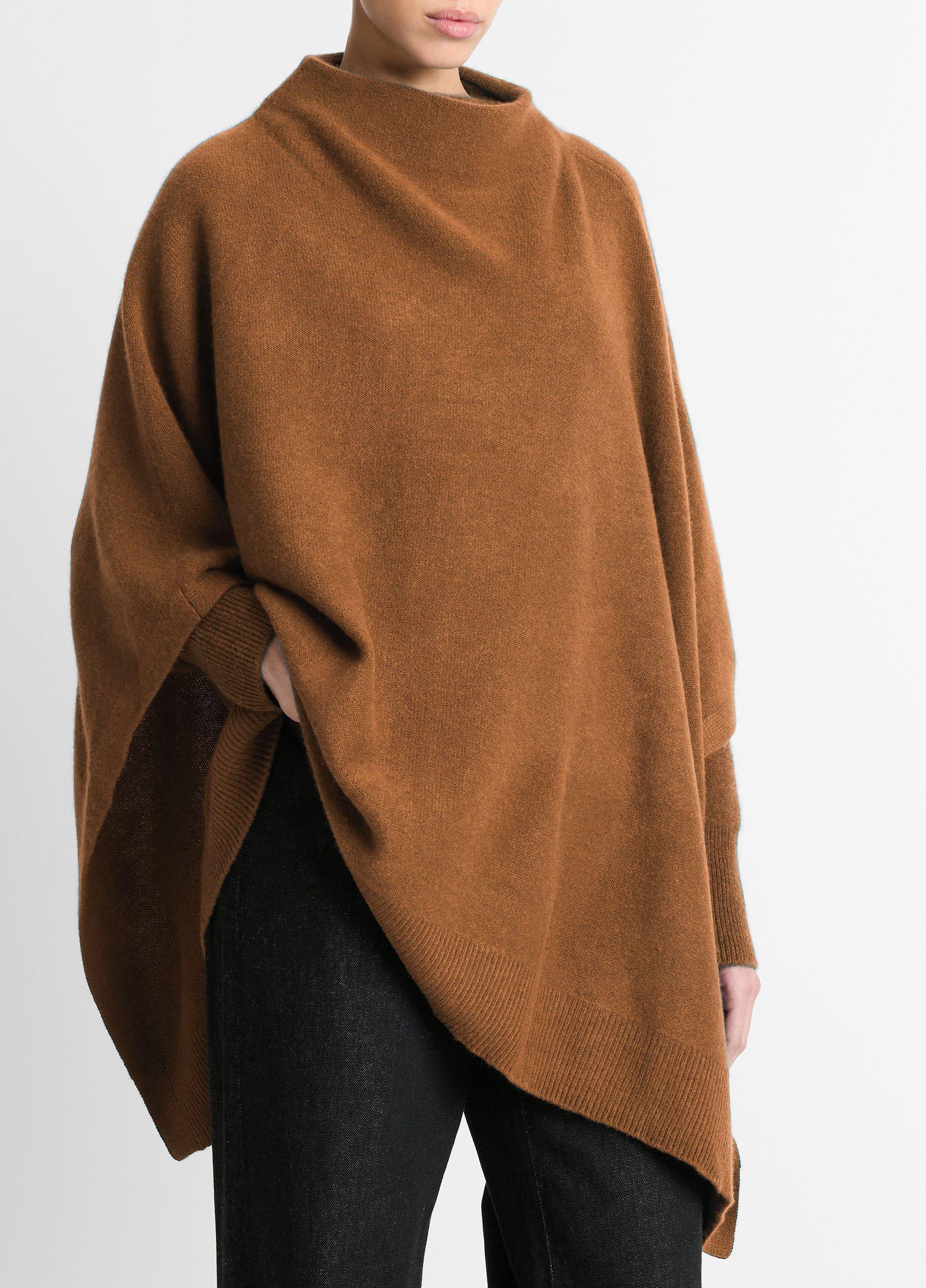 Plush Cashmere Funnel Neck Poncho Product Image