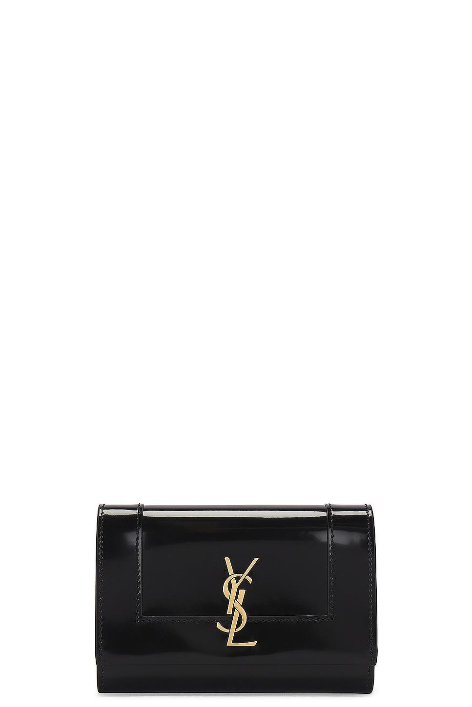 Saint Laurent Small Cassandre Envelope Wallet in Black Product Image