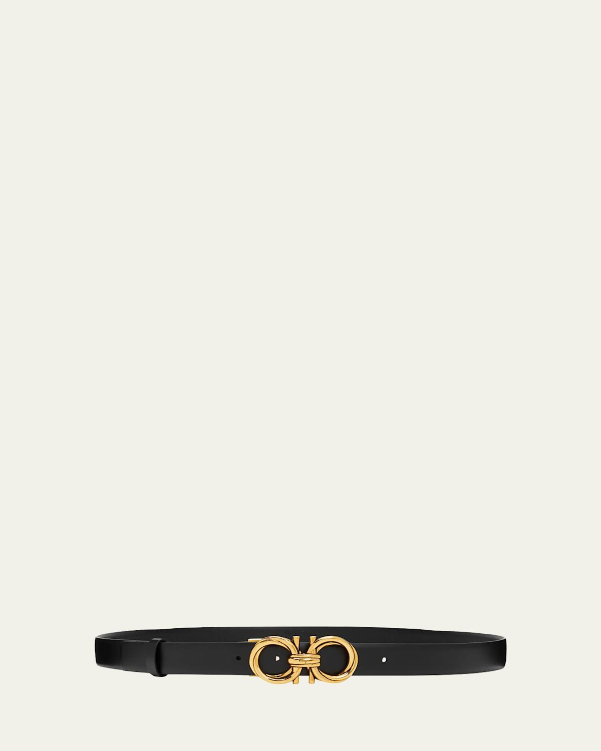 FERRAGAMO Double Gancio Reversible Leather Belt Product Image