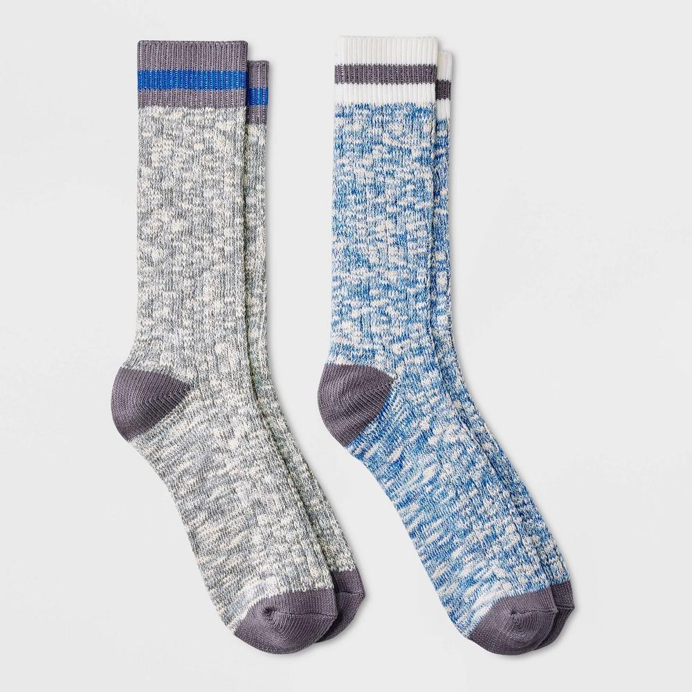 Mens Striped Cozy Cabin Socks 2pk - Goodfellow & Co Blue Product Image