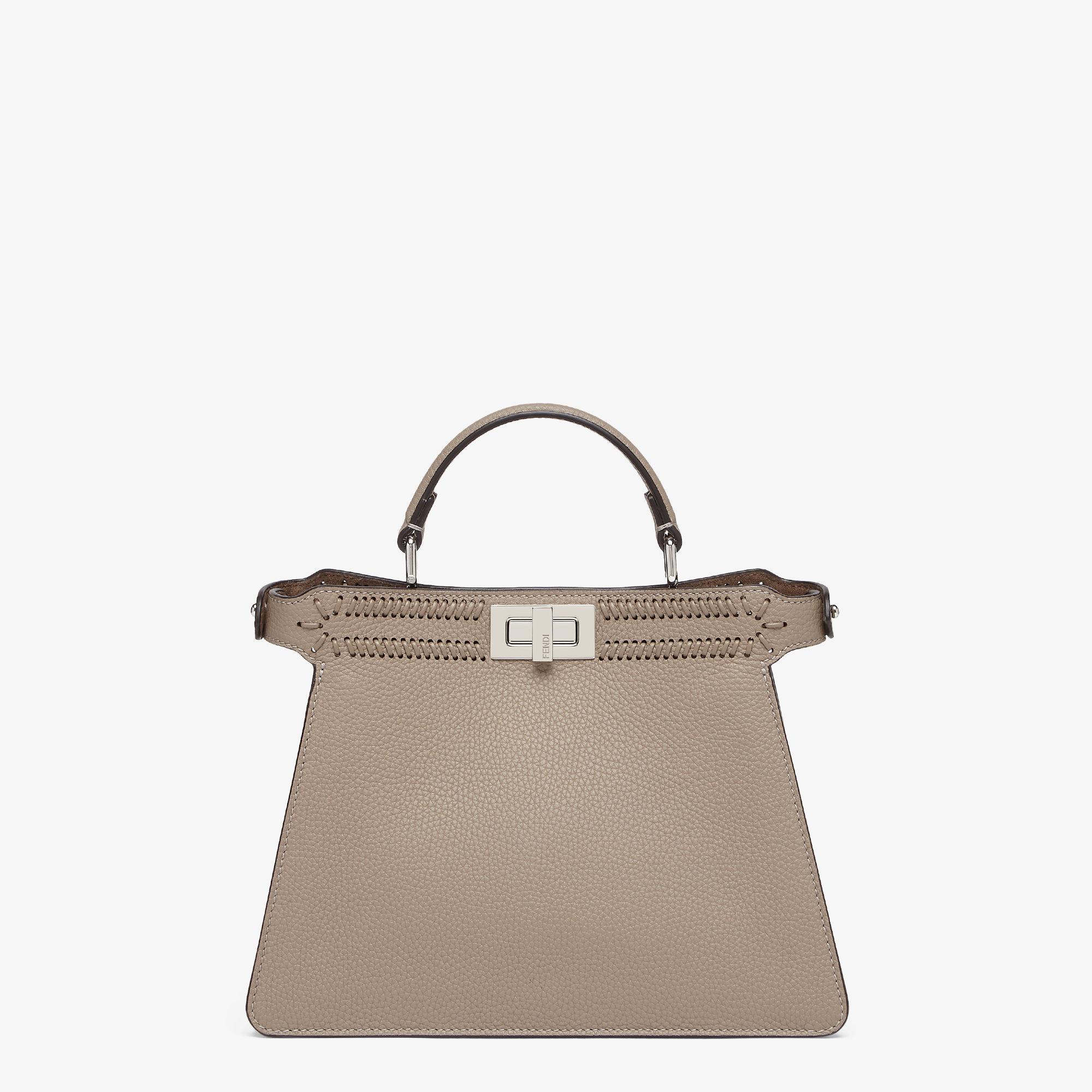 Peekaboo ISeeU SmallDove gray leather bag with FF interlacing Product Image