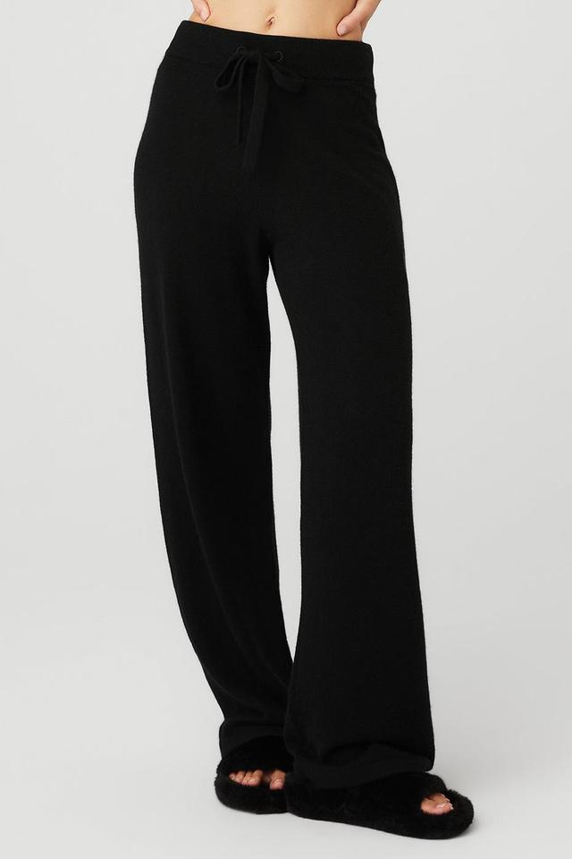 Cashmere High-Waist Jet Set Wide Leg Pant - Black Product Image