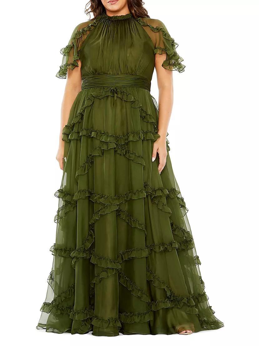 Plus Fabulouss Ruffled Tiered Gown Product Image