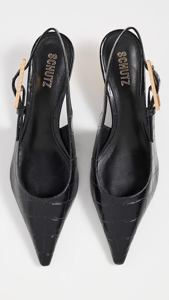 Schutz Lana Croco Slingback Pumps | Shopbop Product Image