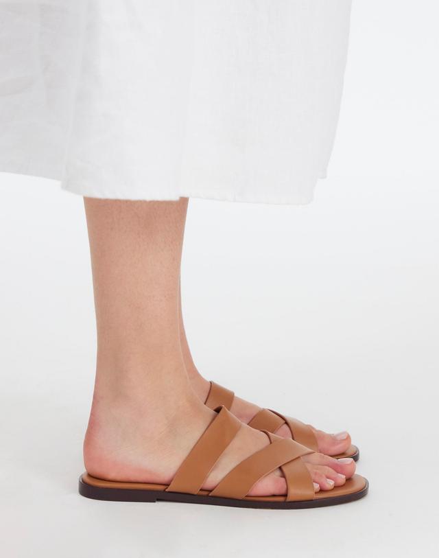 The Mena Slide Sandal in Leather Product Image