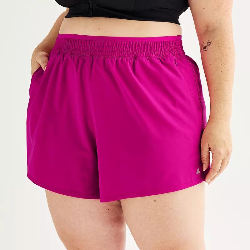 Plus Size Tek Gear Woven Run Shorts, Womens Dark Blue Product Image