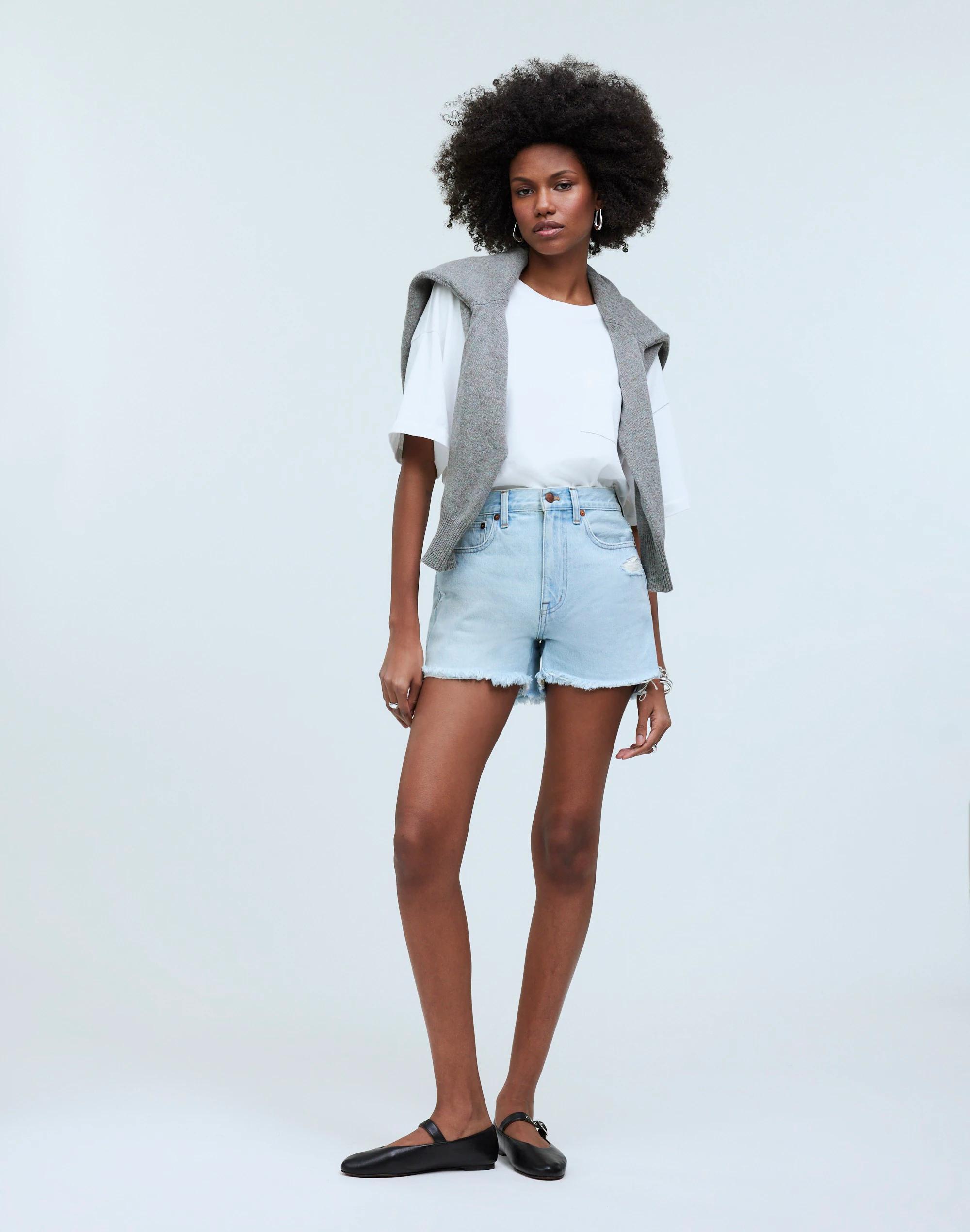 Relaxed Mid-Length Denim Shorts in Wengler Wash: Step-Hem Edition Product Image