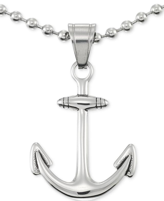 Legacy for Men by Simone I. Smith Anchor 24 Pendant Necklace in Stainless Steel Product Image