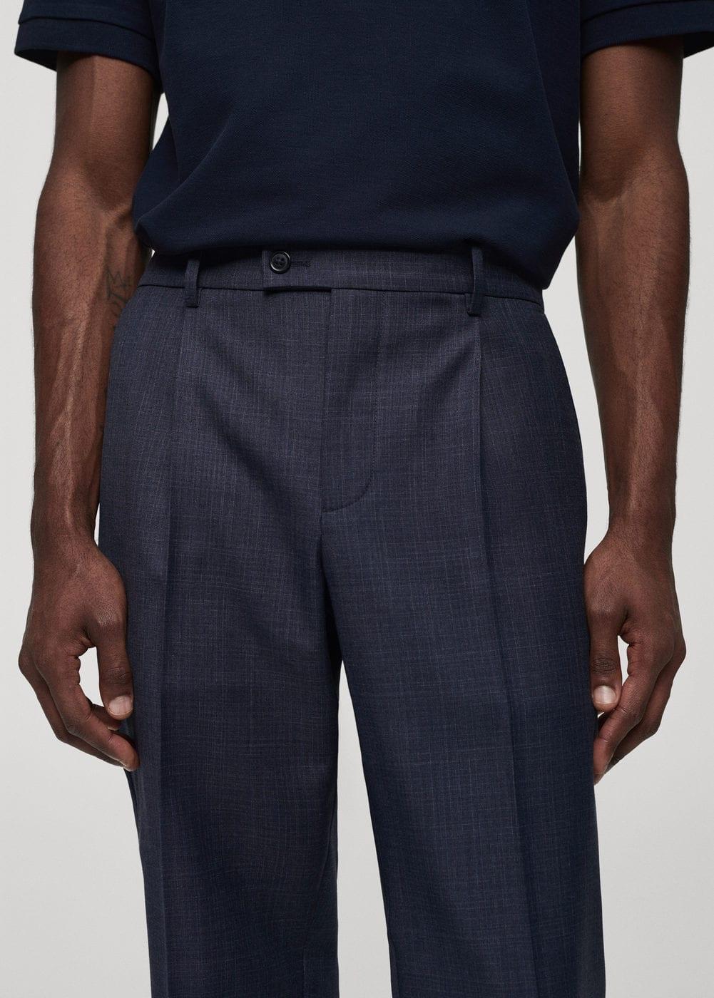 MANGO MAN - Pleat detail wool pants ink blueMen Product Image