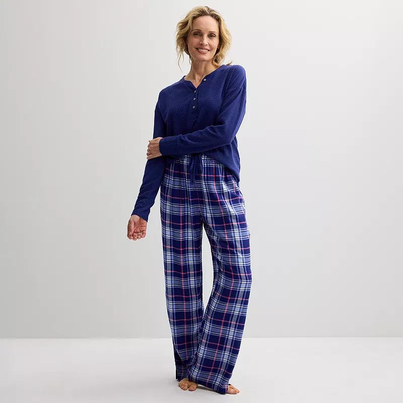 Womens Croft & Barrow 2-pc. Pajama Top & Pajama Bottom Sleep Set Product Image