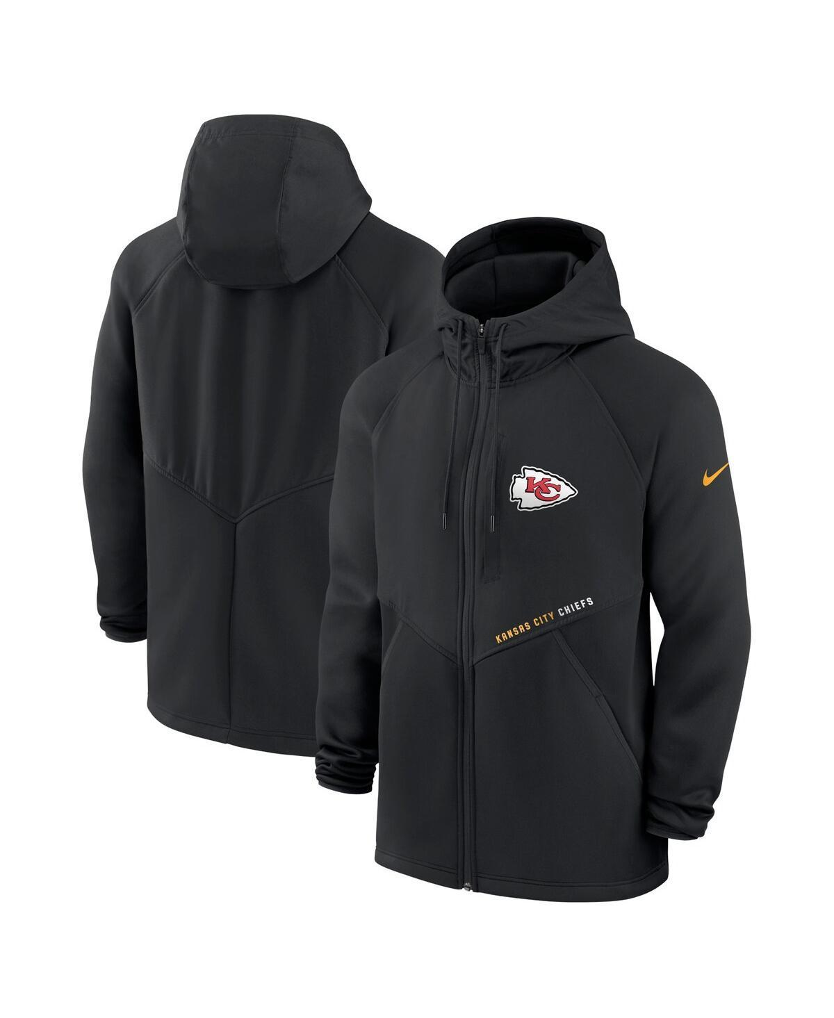 Nike Mens Black Kansas City Chiefs Spacer Raglan Performance Full-Zip Hoodie Product Image