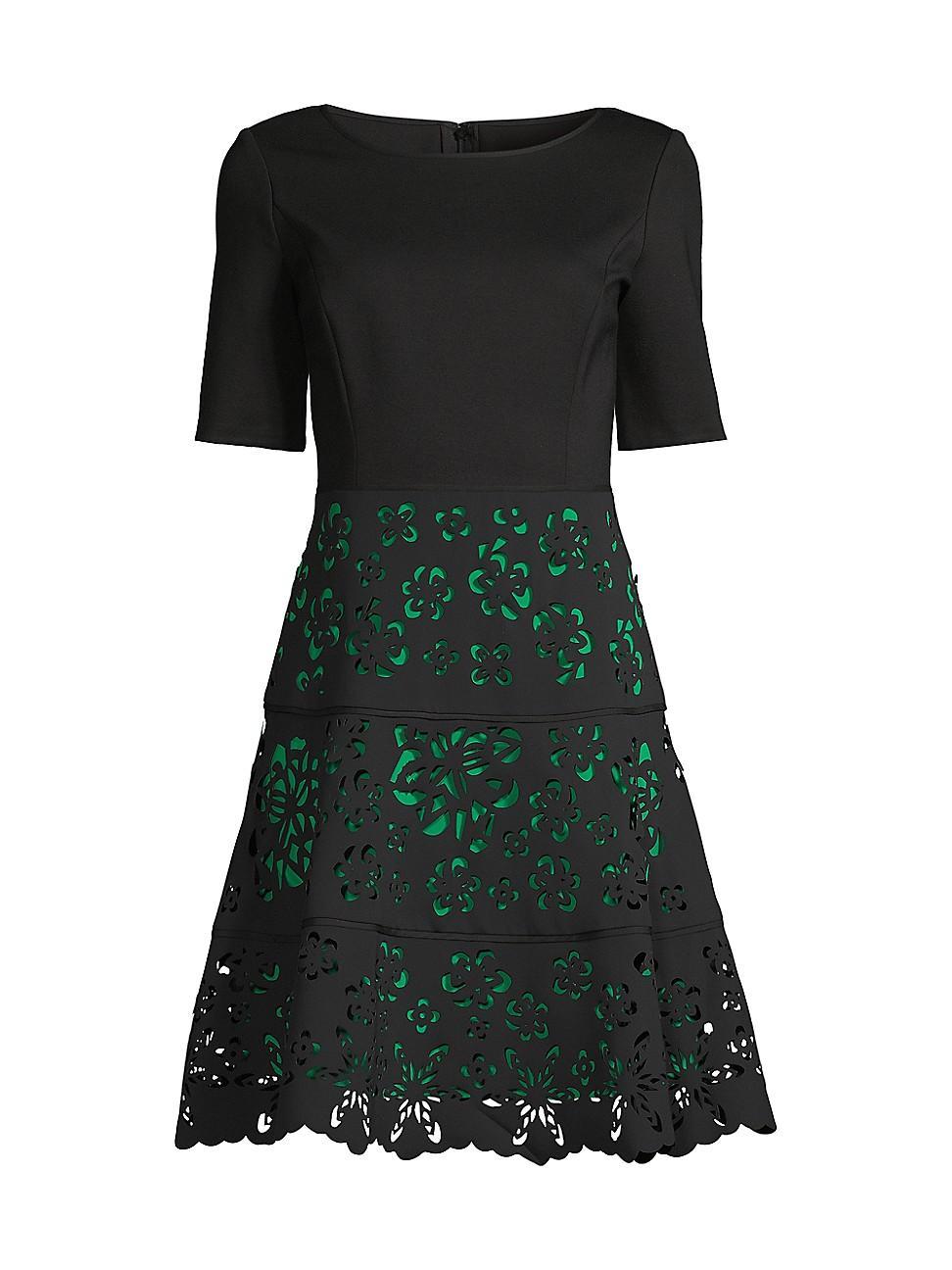 Womens Laser Cut Crepe Dress Product Image