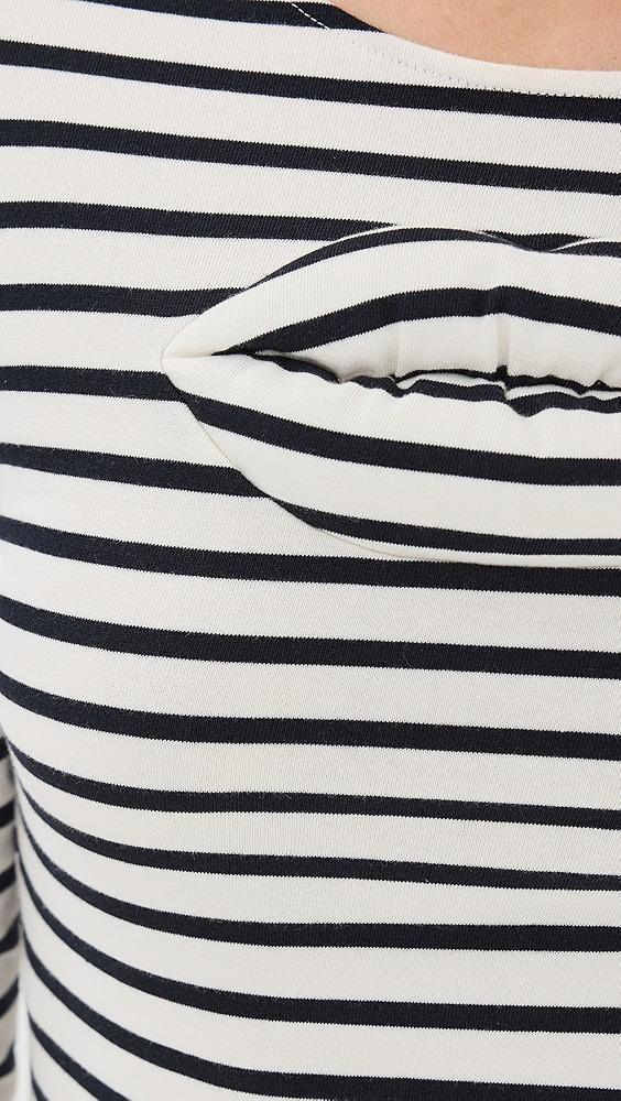 A.W.A.K.E. MODE Striped Fitted Top with Lip Applique | Shopbop Product Image