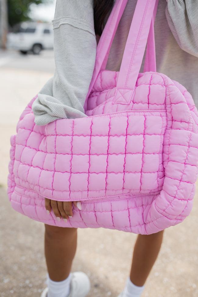 Quilted Light Pink Weekender Product Image