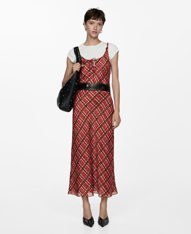 Mango Womens Regular Check Long Dress Product Image