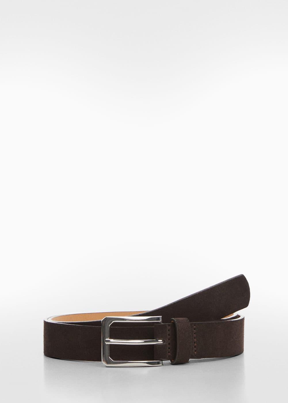 MANGO MAN - Suede belt chocolateMen Product Image