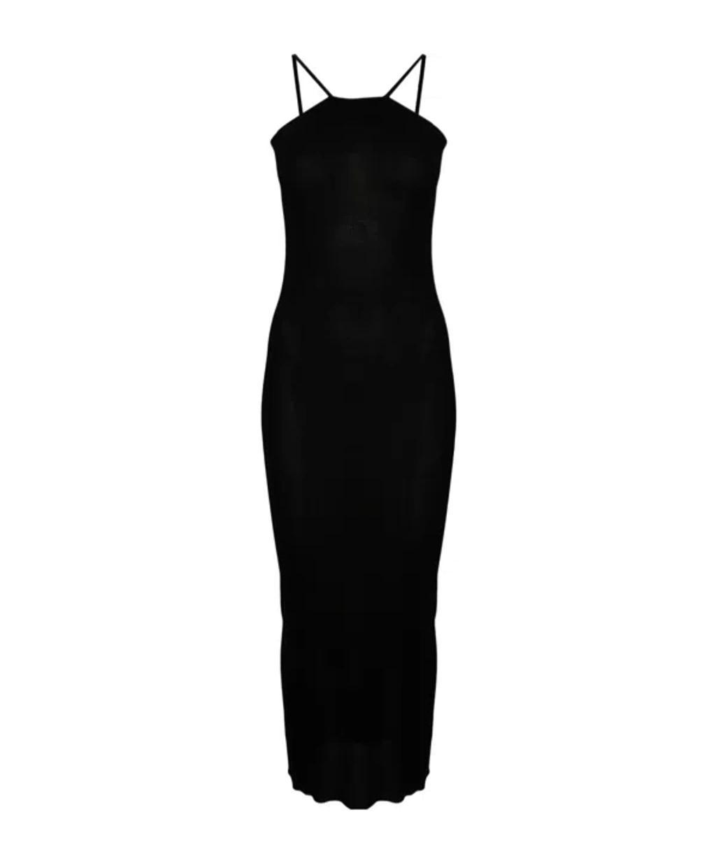 RICK OWENS Skorpio Fine-ribbed Maxi Dress In Black Product Image