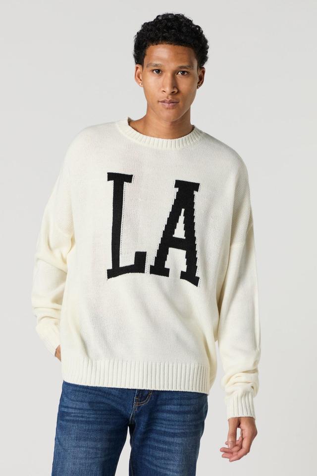 LA Jacquard Knit Relaxed Sweater Male Product Image