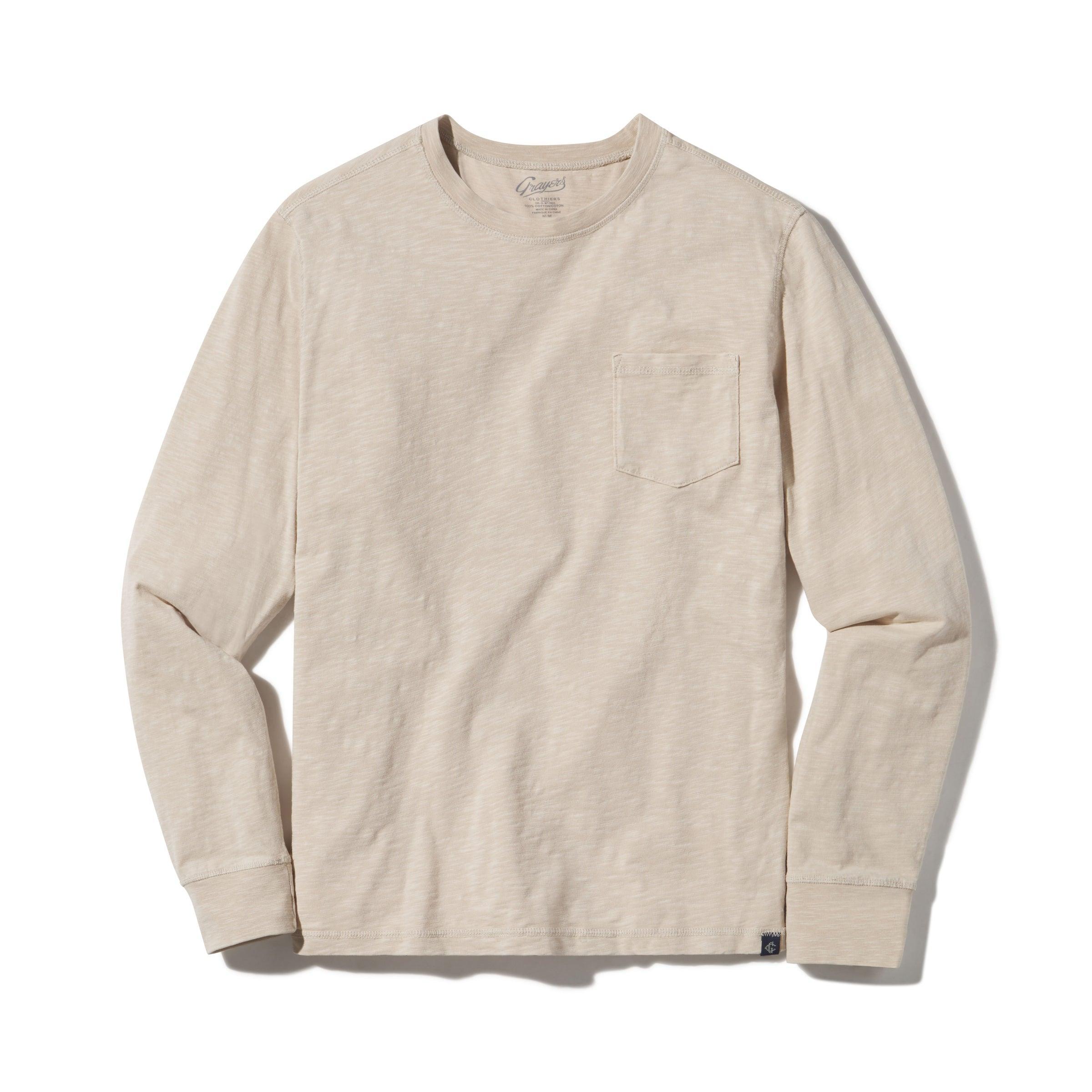 Hewitt Garment Dyed Pocket Tee - Ecru Product Image