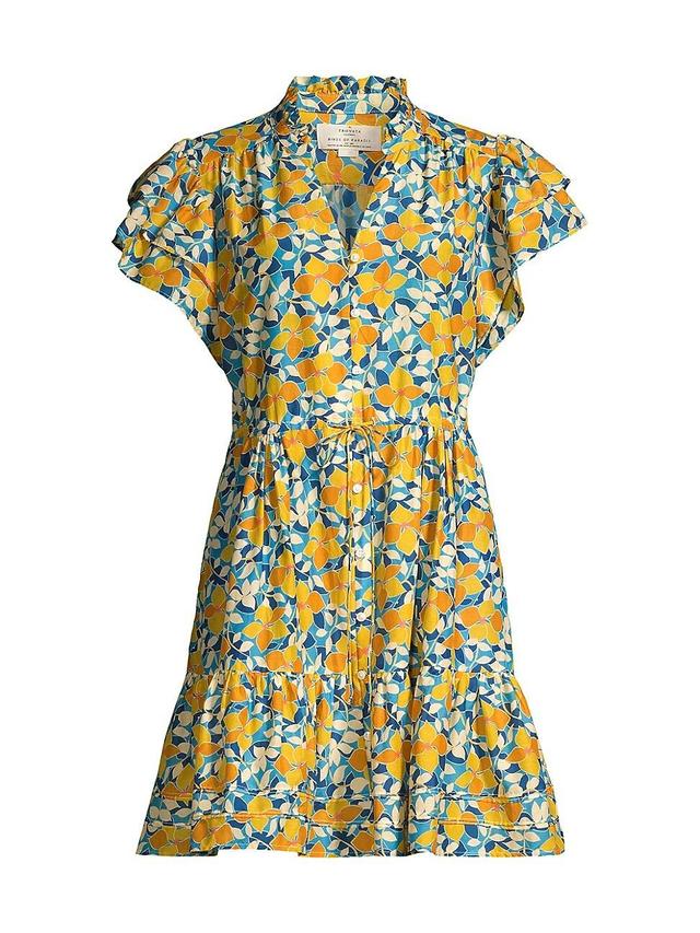 Womens Iris Floral Cotton & Silk Minidress Product Image