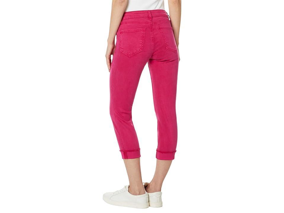 KUT from the Kloth Amy Crop Straight Leg- Roll Up Fray in Brave Fushia (Brave Fushia) Women's Jeans Product Image