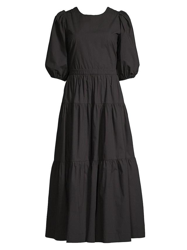 Womens Daphne Poplin Tiered Midi-Dress Product Image