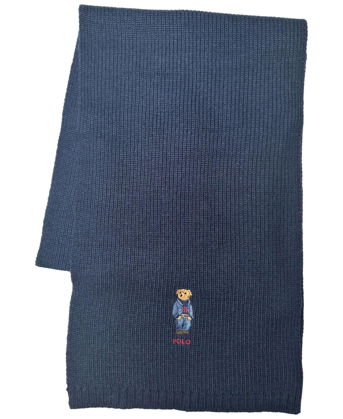 Polo Ralph Lauren Mens Solid Denim Bear Scarf Product Image