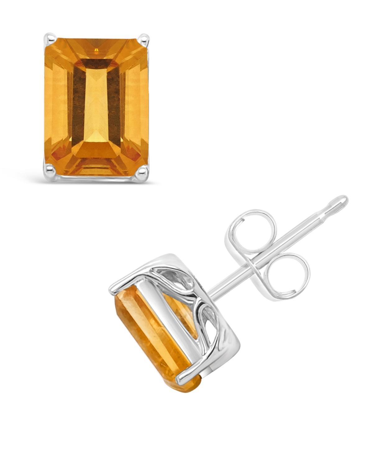 Alyson Layne 14k Gold Emerald Cut Amethyst Stud Earrings, Womens Product Image