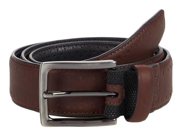 Johnston & Murphy XC4 Perforated Leather Belt in Mahogany Leather at Nordstrom, Size 44 Product Image