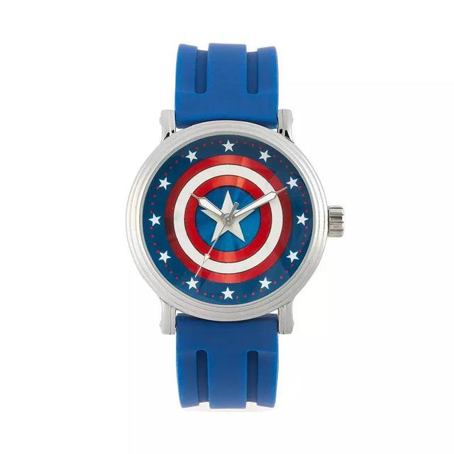 Mens Marvel Captain America Silver Alloy Vintage Blue Product Image