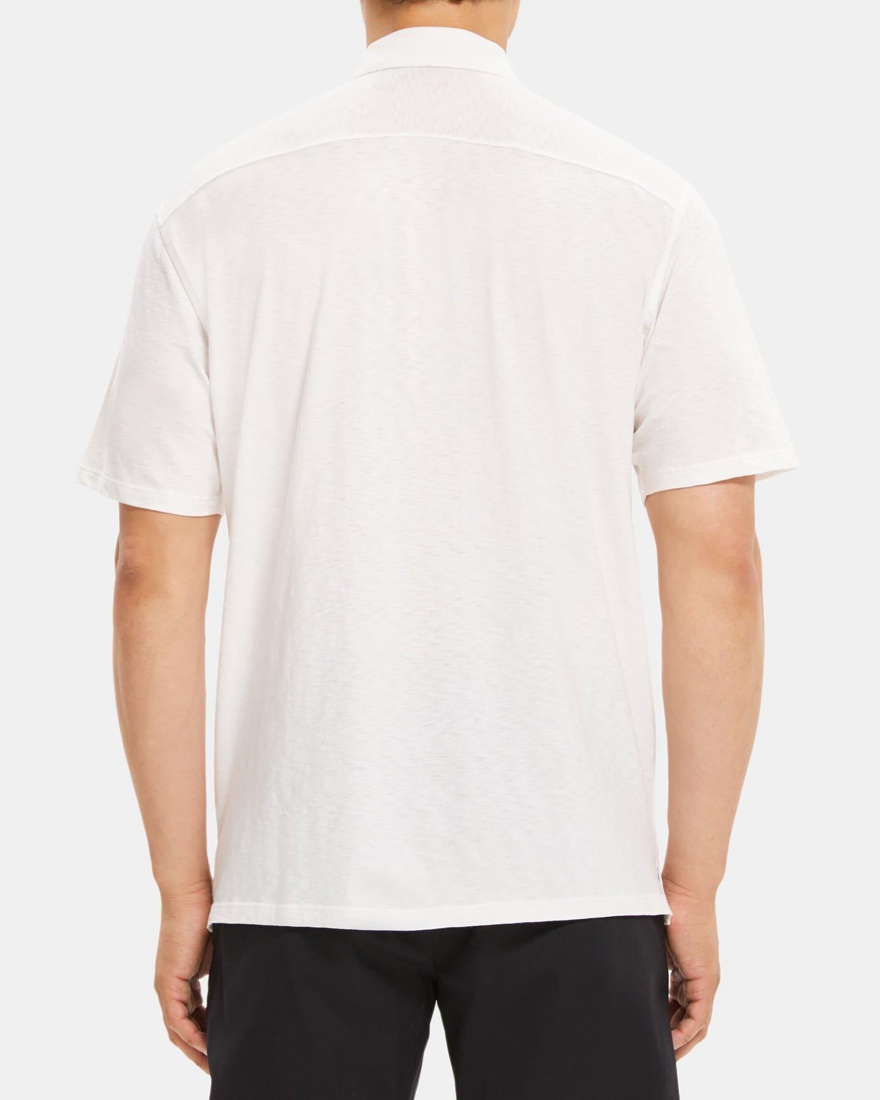 Standard-Fit Short-Sleeve Shirt in Slub Cotton Product Image