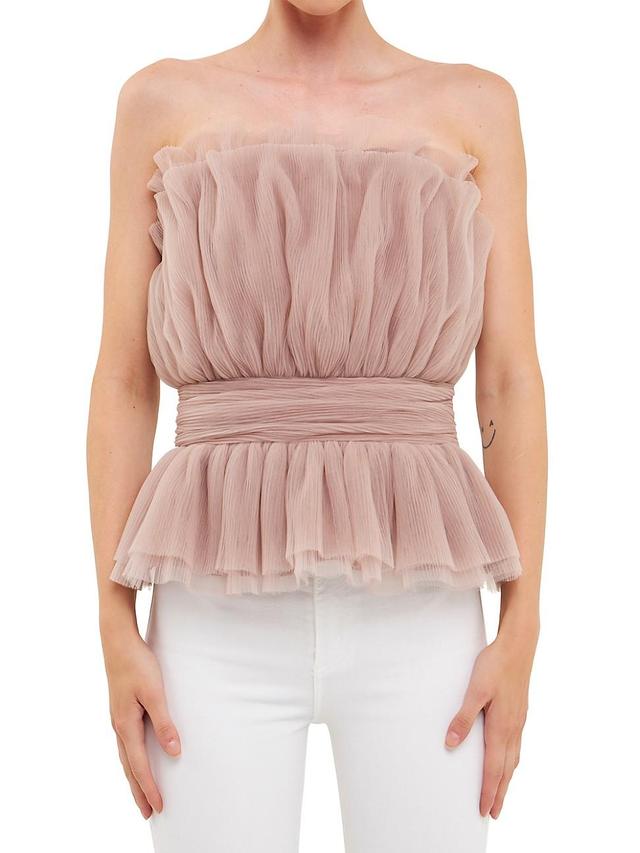 Womens Strapless Tulle Banded Top Product Image