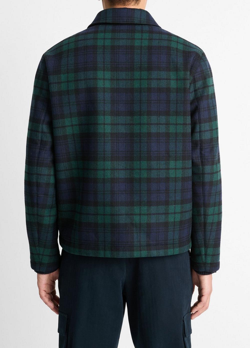 Sherpa-Lined Plaid Shirt Jacket Product Image