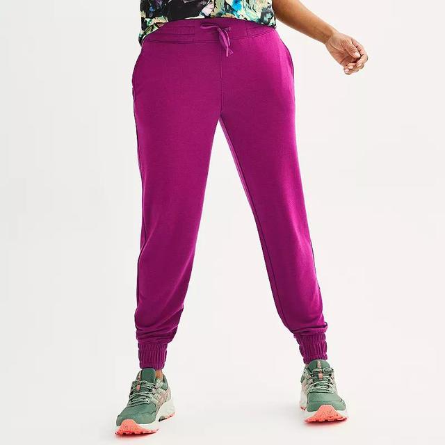 Petite Tek Gear French Terry Jogger Pants, Womens Pink Blossom Product Image