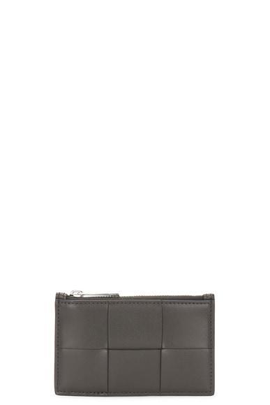 BOTTEGA VENETA Cassette Zipped Card Case In Light Graphite Product Image